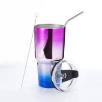 

30 Oz Double Wall Vacuum mug Insulated Beer Tumbler With Handle And Stainless Steel Straw Coffee Tumbler