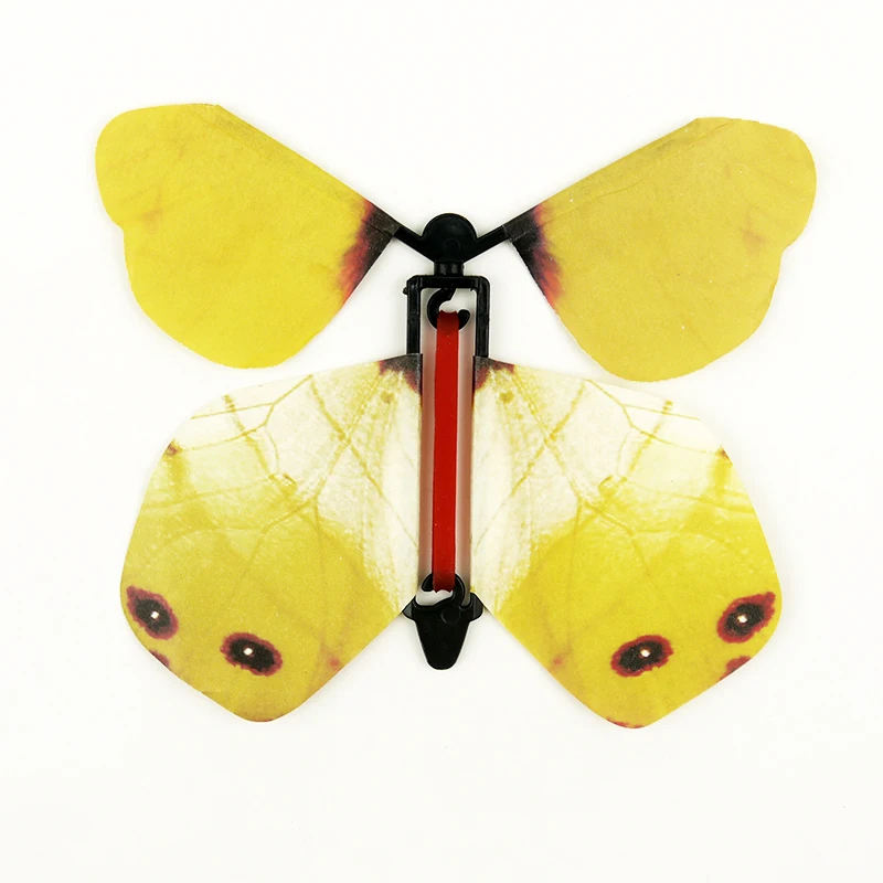Magic Flying Paper Butterfly With Rubber Band Powered Wind Up Butterfly