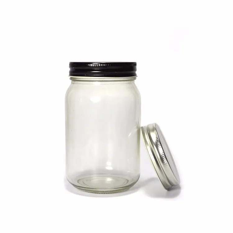 Mayonnaise Jar With Black/gold Cap Clear Mason Jar Wholesale Buy