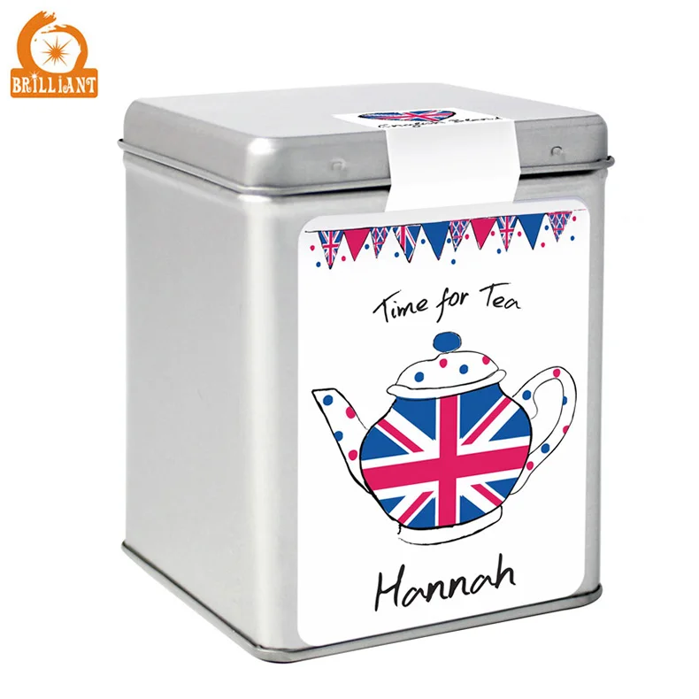 
Customized Tea Caddy Tin Square Tea Can Metal Tea Tin Box 