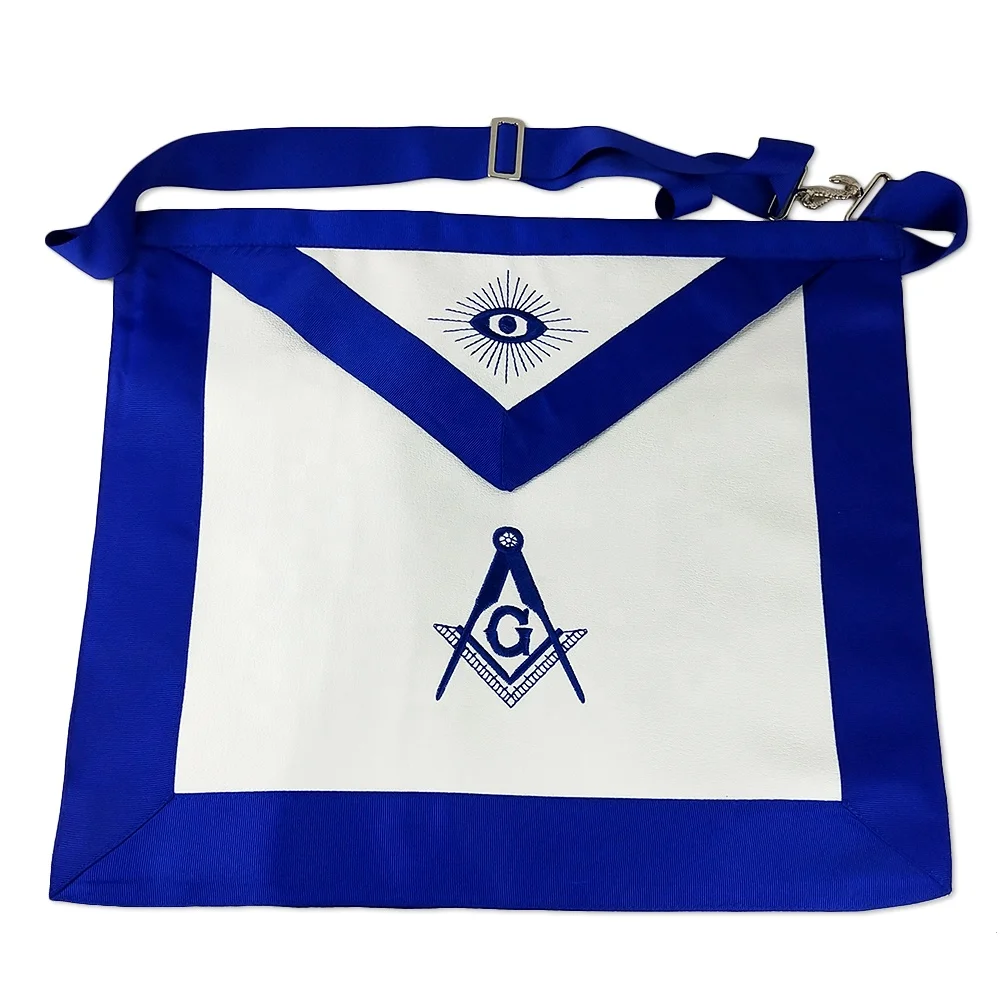 

Factory Wholesale Price Masonic Regalia Lodge Blue Officer Master Embroidered Apron