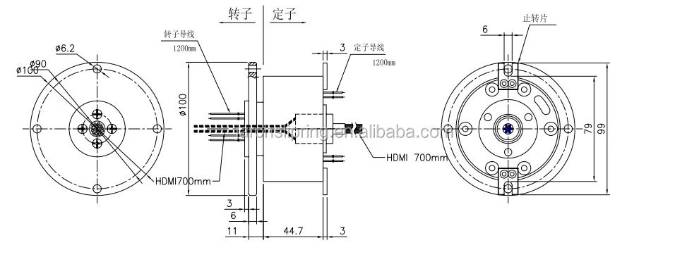 HD-SDI / hdmi slip ring for 1080P capsule slip ring