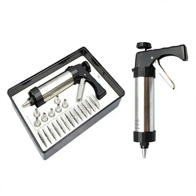 stainless steel biscuit cookie press with icing gun set