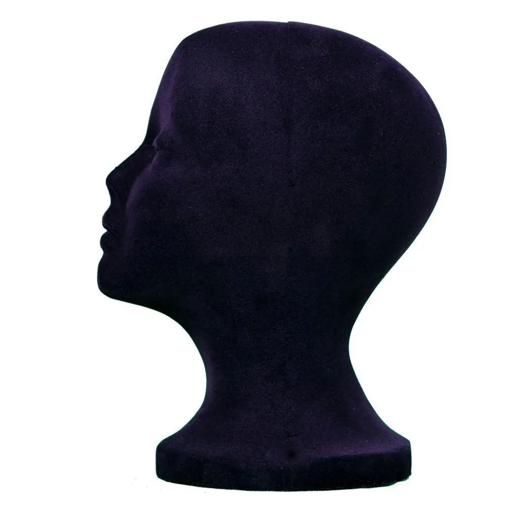 

Styrofoam Mannequin Head Display 280mm Eco-Friendly EPS Foam Black Women Female Head Display Polystyrene