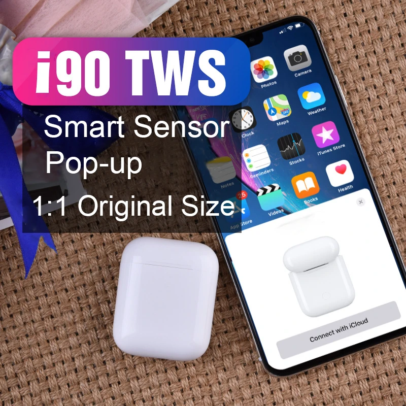 

i90 tws 1:1 Original Bluetooths Earphone smart Touch Sensor Wireless Headphone Pop-up Stereo Earbuds Headset PK i20 I30 I60 I80