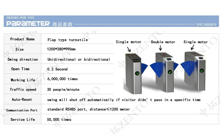 Stainless steel accept OEM/ODM esd access control system flap turnstile