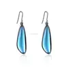 Popular Fashion Water Droplets Shape Nice Quality Blue Wedding Ladies Glass Crystal Drop Earring