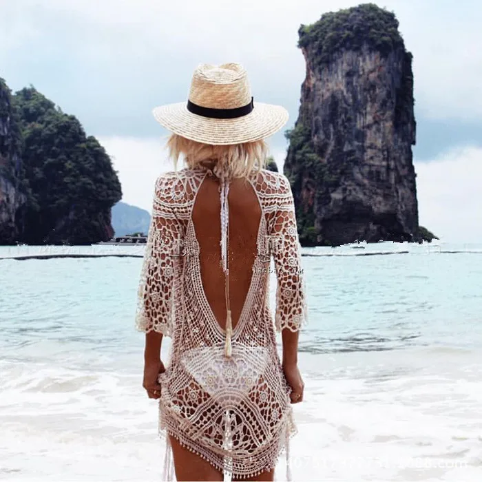 

Womens Bathing Suit Cover Up for Beach Pool Swimwear Crochet Dress