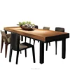 industrial style modern wooden rectangle dining table with metal legs