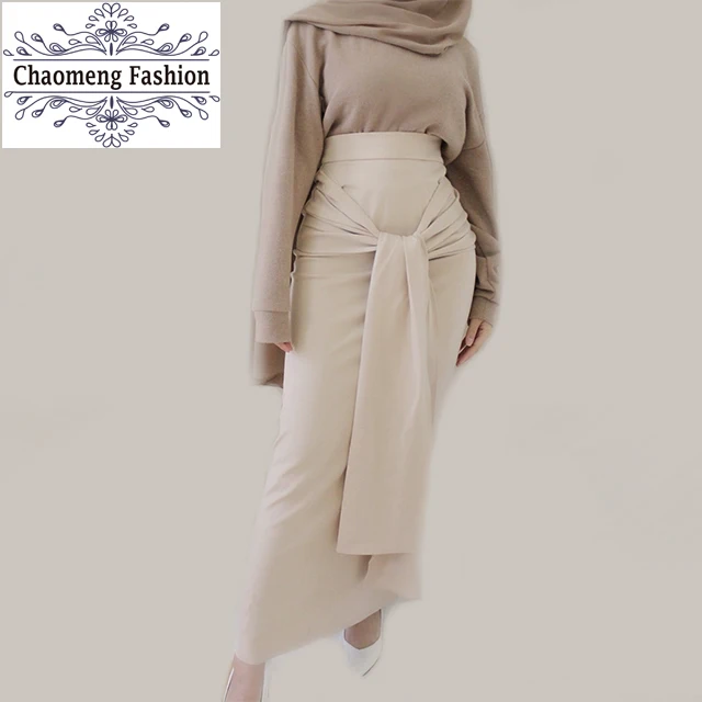 

2143# islamic wear wholesale fashionable modest women clothing long maxi skirt for muslim women, Beige/wine red/green/black / customized