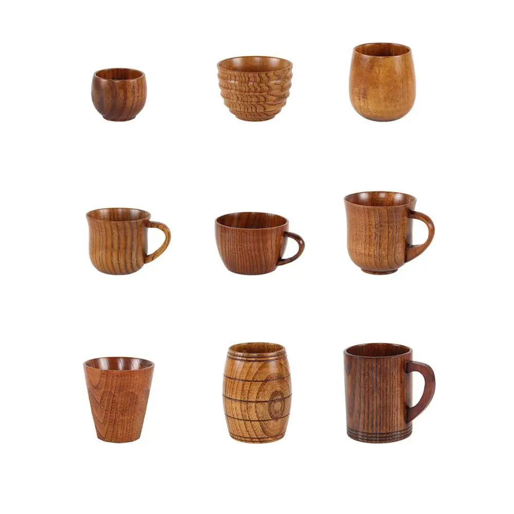 

High Grade Solid Wooden Coffee Tea Drinking Cups Mugs, Natural wooden colour