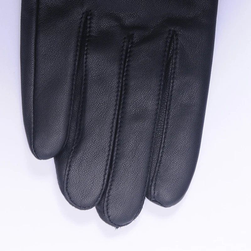 
salable warm winter genuine leather sheepskin fox fur gloves for lady 