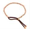 Top sale new style rose gold CCB bead leather bracelet jewelry wholesale
