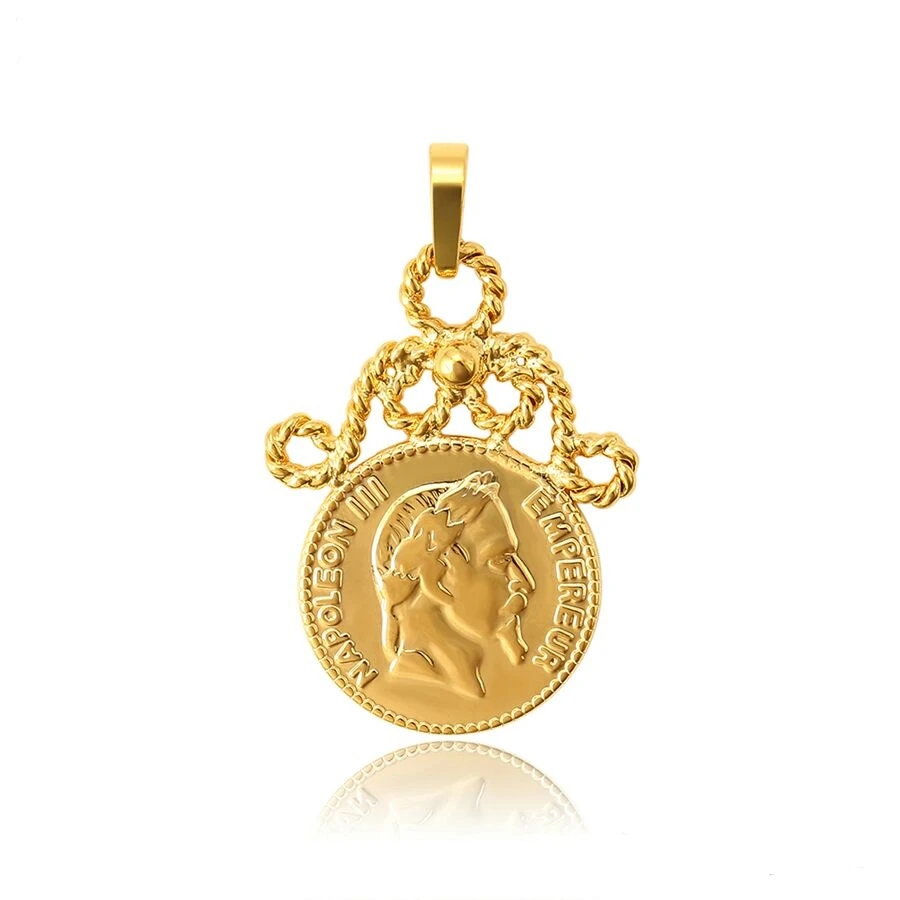 

31829 xuping 24K empire napoleon III head gold coin pendant