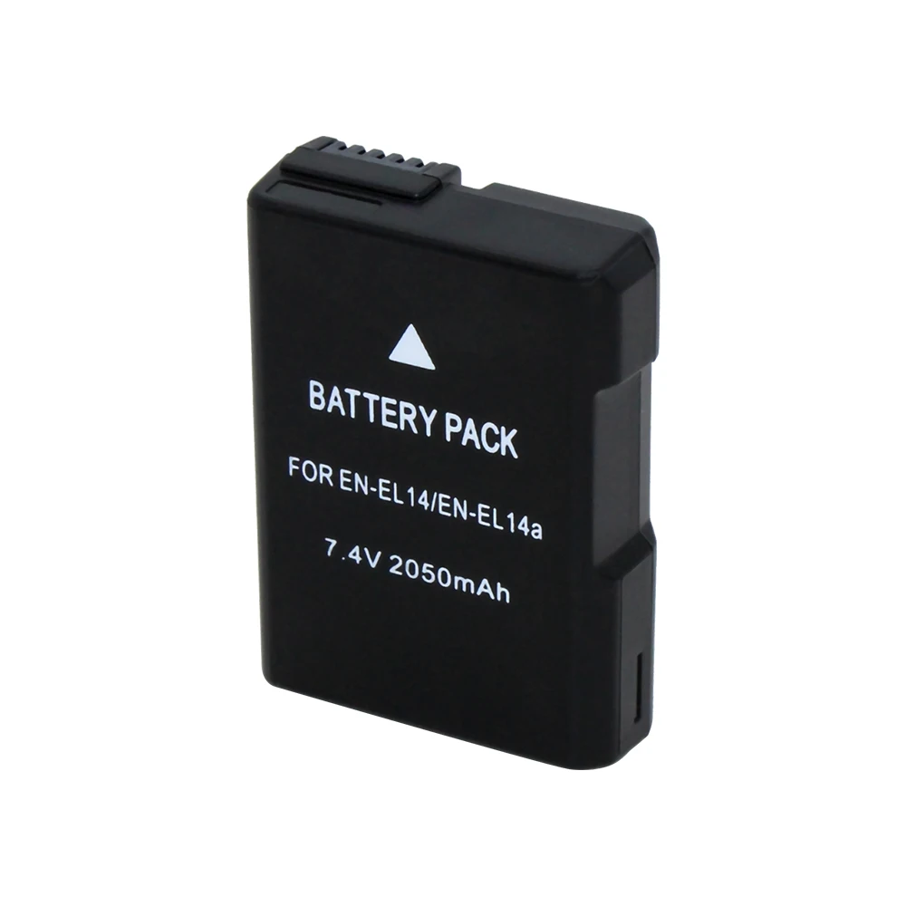 

Li-ion battery pack enel14 en-el14a for nikon d3100 d3200 d3300 d5100 d5200 d5300 d5500, Black