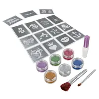 

Custom Body Art Mix Color Stencils Design Deluxe Glitter Tattoo Set Kit