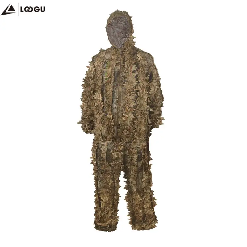 

Hunting Camouflage Clothing Ghillie Suit Lightweight 3D Leafy Mandrake Camo Hunting Clothes Free Size