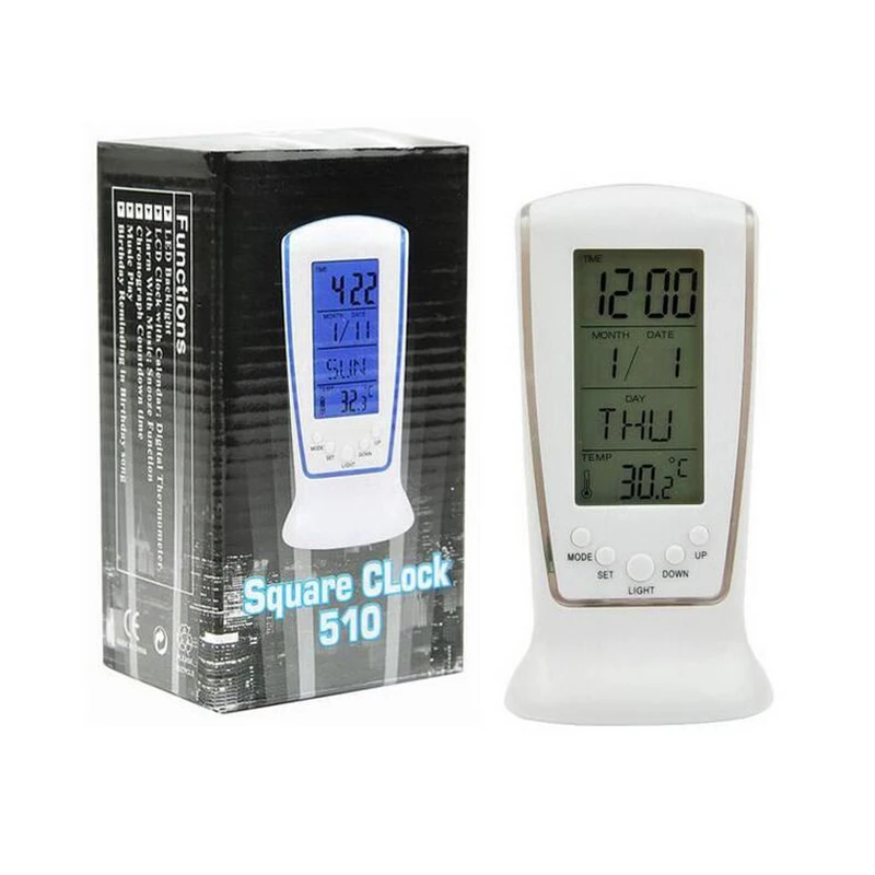 

Promo LED luminous music meter temperature display alarm clock calendar electronic clock