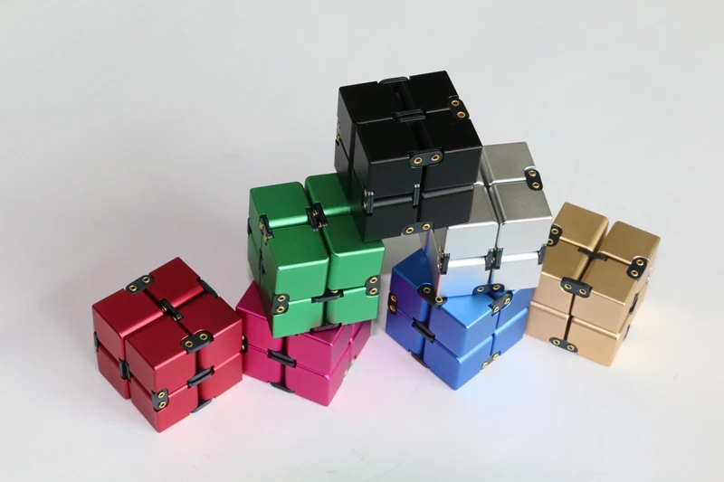 Infinity Cube Metal Aluminum Fidget Toy Decompression Toys Fidget Rubik's Cube 