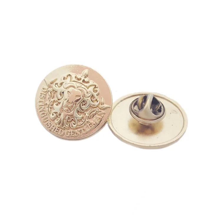 

US standard custom logo raised gold metal lapel pin for clothes/hat, Gold or custom