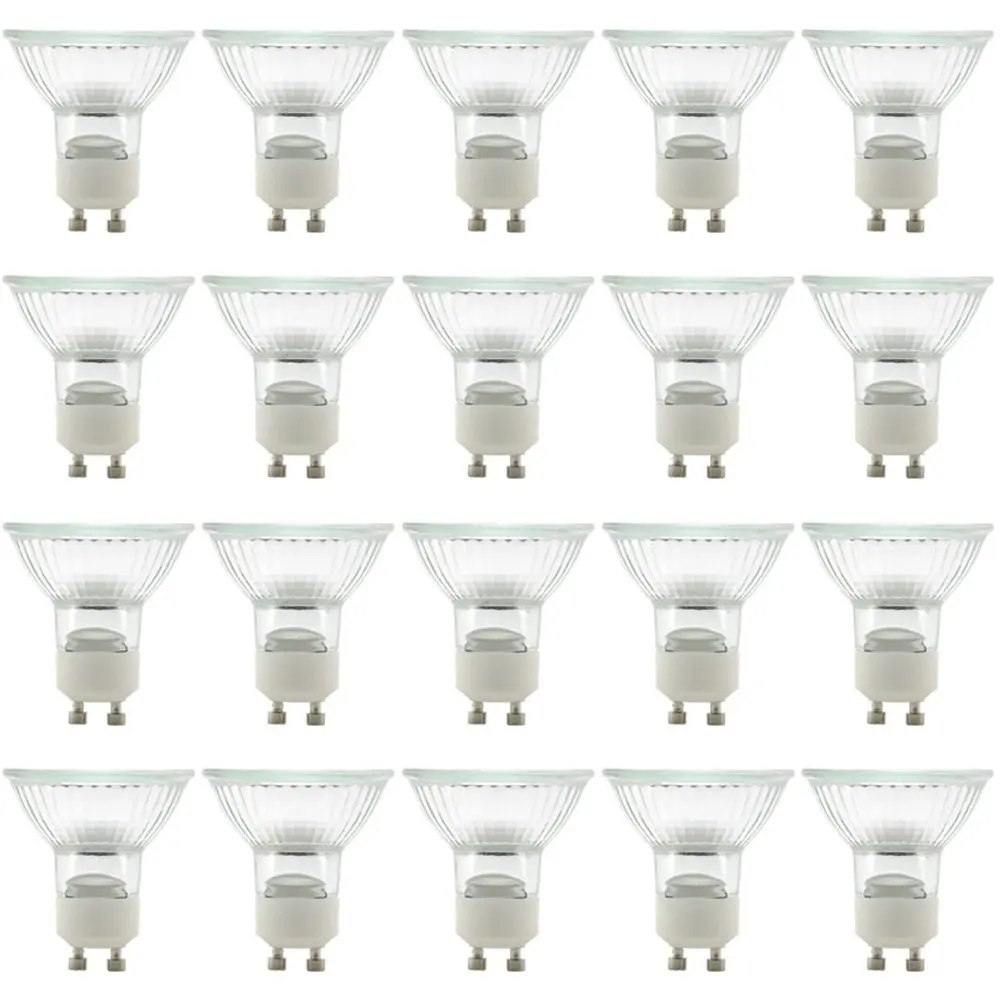 eTopLighting(20 Pack) GU10-120V-50W, MR16 Type UV Glass Cover GU10 Base Halogen Bulb Light Lamp Bulbs, 50 Watt 120 Volt, GU10-120V-50W(20)