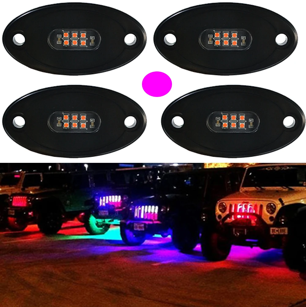4 Pods LED Rock Light 4x4 SUV ATV Automotive DecorationLED Motorcycle Car RGB Under Body Kit