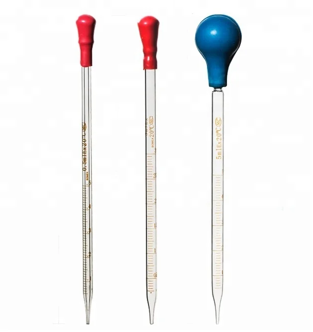 Lab Thick Glass Graduated Dropper Pipettes With Rubber Caps - Buy ...