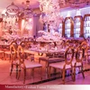 Top grade different shape glass mirror luxury dining table new model