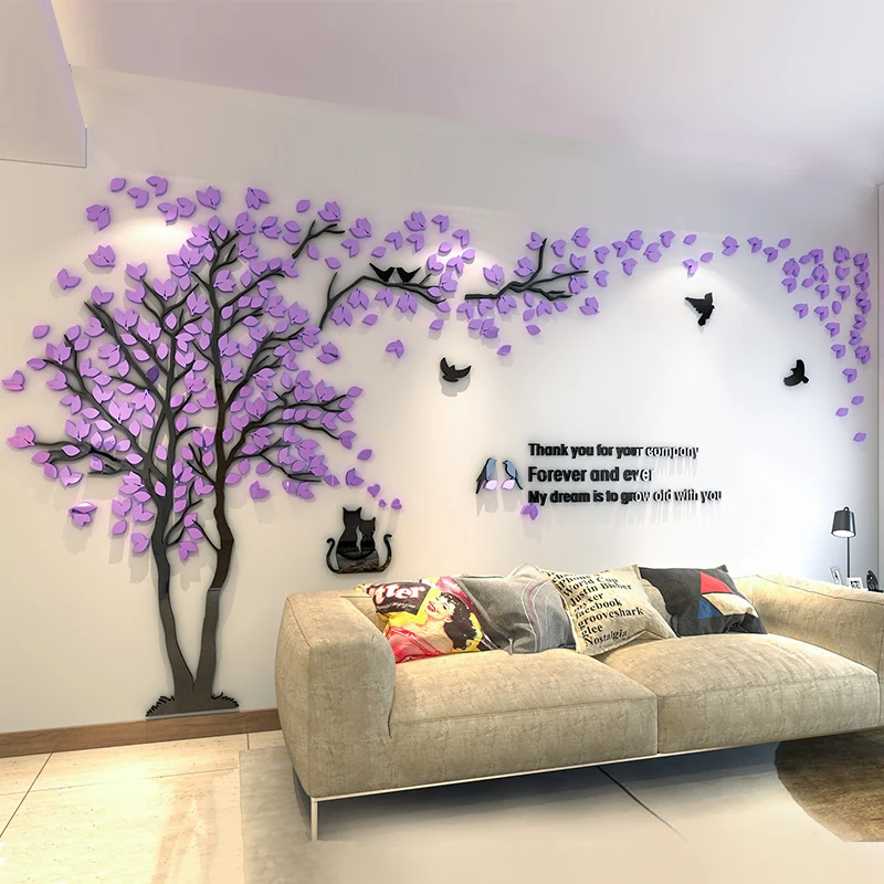 Large Size 3d Self Adhesive Acrylic Tree Wall Stickers Big Trees Wall Decor  Stickers Living Room - Buy Tree Wall Sticker,Large Wall Sticker,Big Tree Wall  Stickers Product on 
