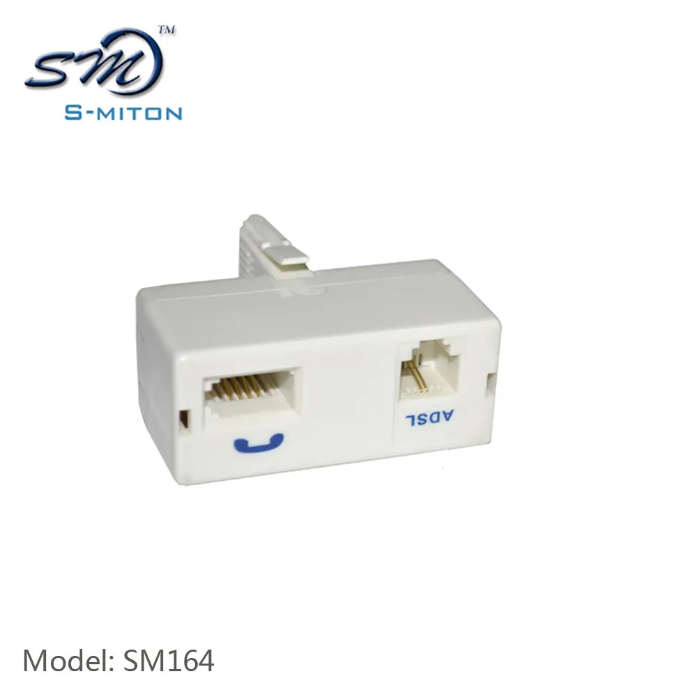 Qty 2 New ADSL Splitter//Filter for DSL Modem /& Telephone Line
