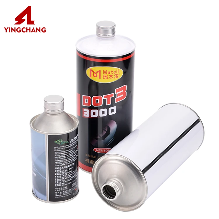 Tinplate Brake Oil Can Round Fluid Cans Metal Tin For Fliud - Buy ...