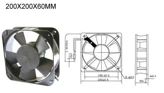 200mm industrial cabinet exhaust fan 230V ac fans
