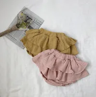 

Ivy10368A Baby diaper covers bloomers for kids ruffle panties nappy cover cotton linen fabric baby shorts