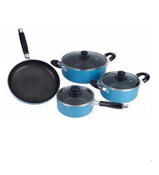 
Aluminum cookware casserole pot set with non-stick coating 