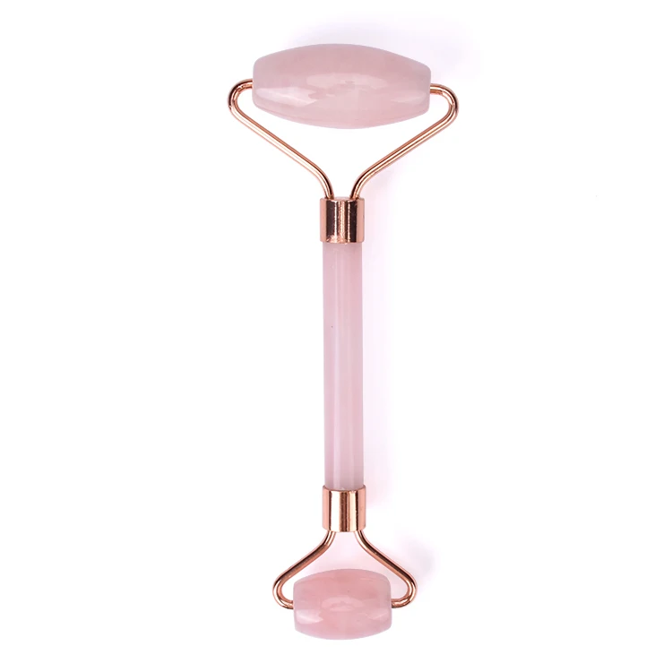 

natural rose gold rose quartz facial jade roller wholesale double roller face roller, Green/rose/black