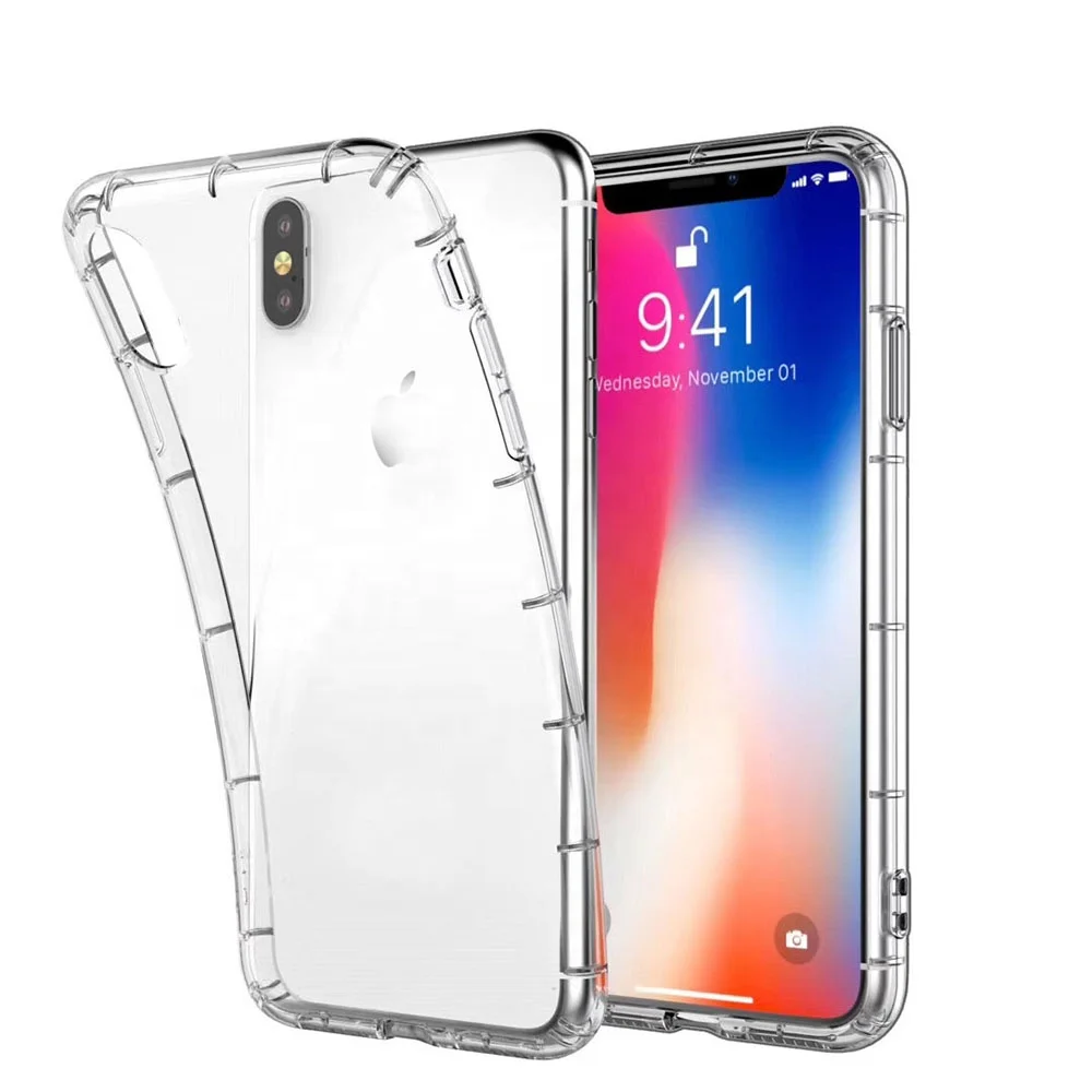 

Cheap 1.2mm Clear Air Cushion Air Pressure Phone Shell Protect Mobile Phone Case for Phone Xs Plus, Transparent