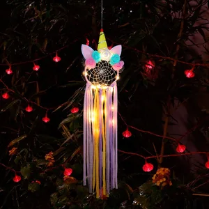Image of Artilady Unicorn Dream Catcher Wall Hanging Colorful Handmade Dreamcatchers For Kids/Girls Bedroom Unicorn Theme Birthday Party