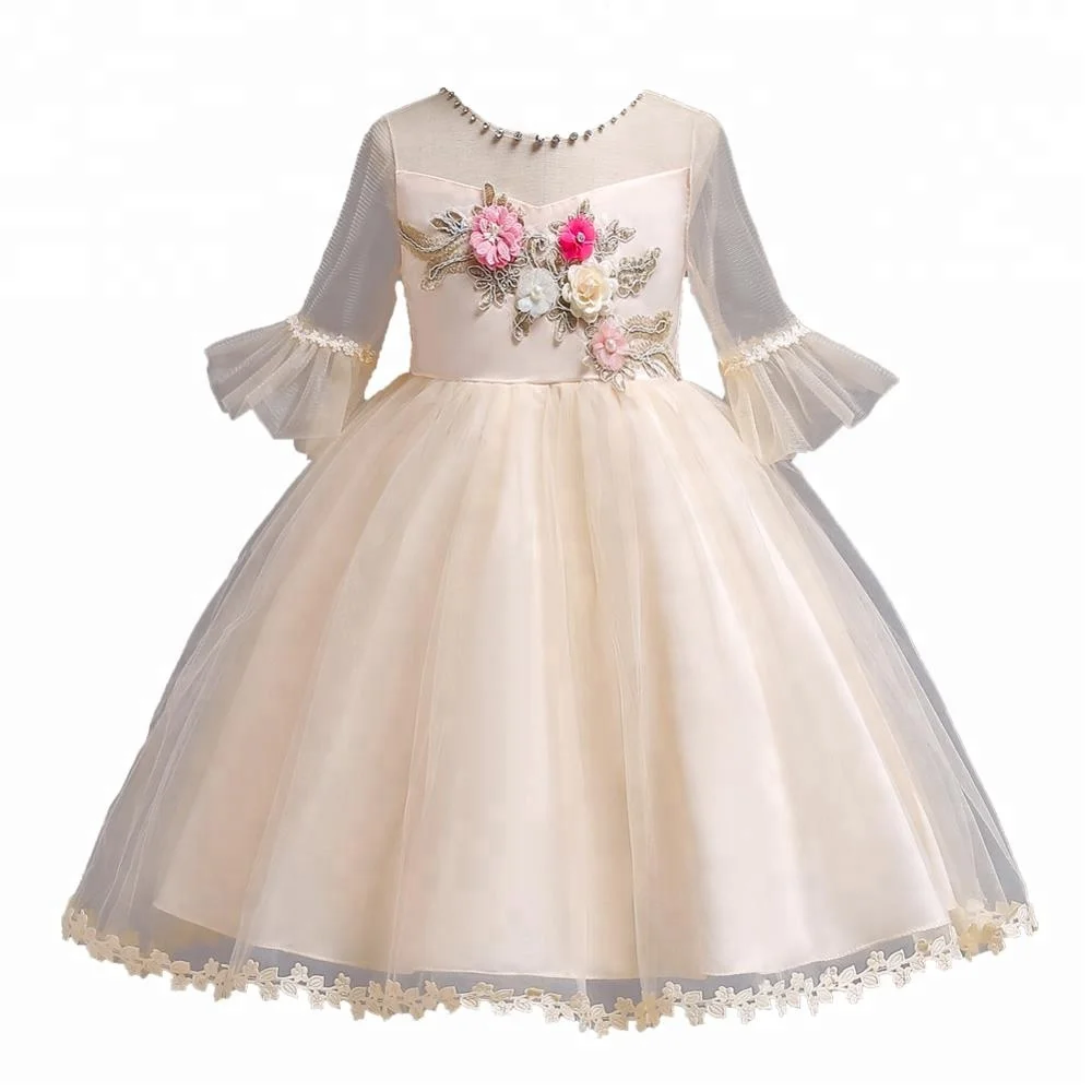 

European and American style flower gril dresses Elegant Princess Dance Dress Kid Evening gown for Piano Performance, N/a