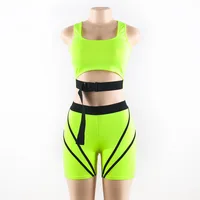 

New arrival 1688 agent buyer manufacturer women two piece neon green track suit outfits