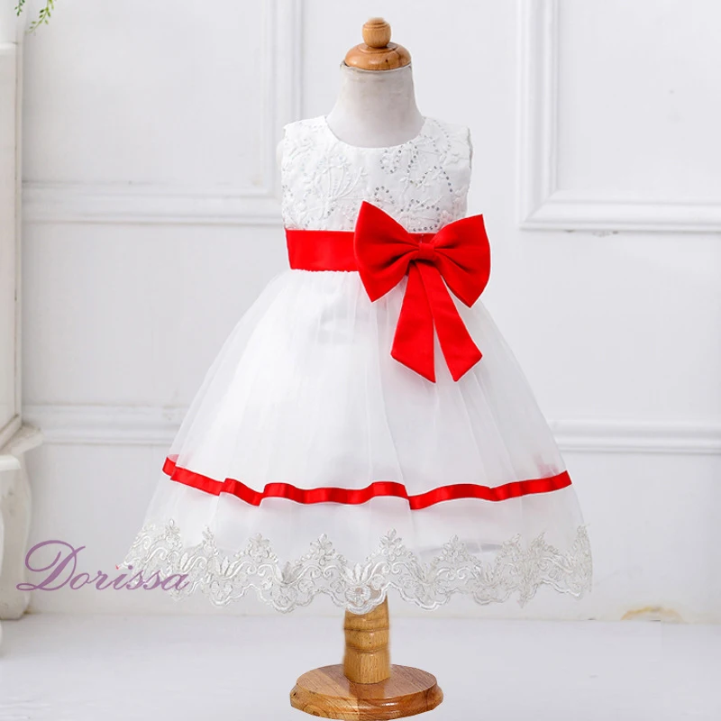 red and white frock design