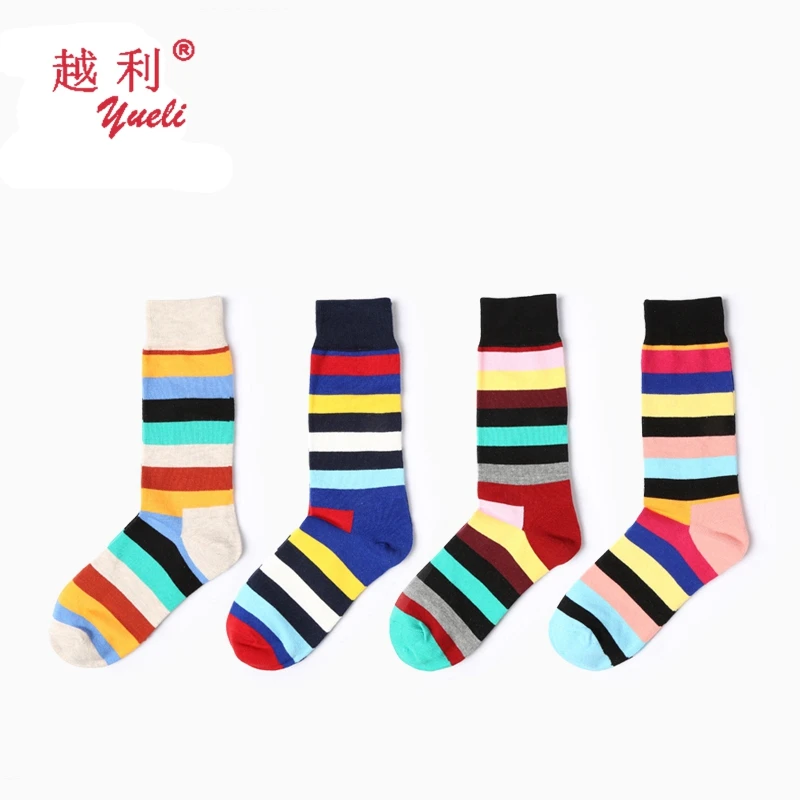 UPGRADE china make your own design cotton black funny happy men tube socks