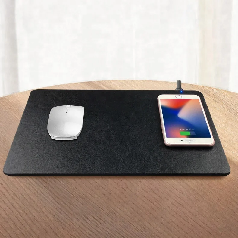 

Leather 2 in 1 fast charging qi wireless charger mousepad for Samsung galaxy a8, Black;blue;orange;red;rose red;sky blue;brown