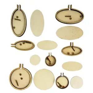 Image of 7pcs Wooden Mini Hoop Embroidery frame for DIY Pendant Brooch
