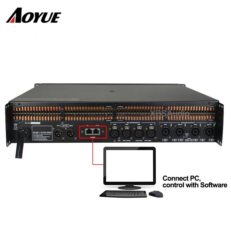 1300 Watt 2u Pa Amplifier Front Panel Touch Screen Power