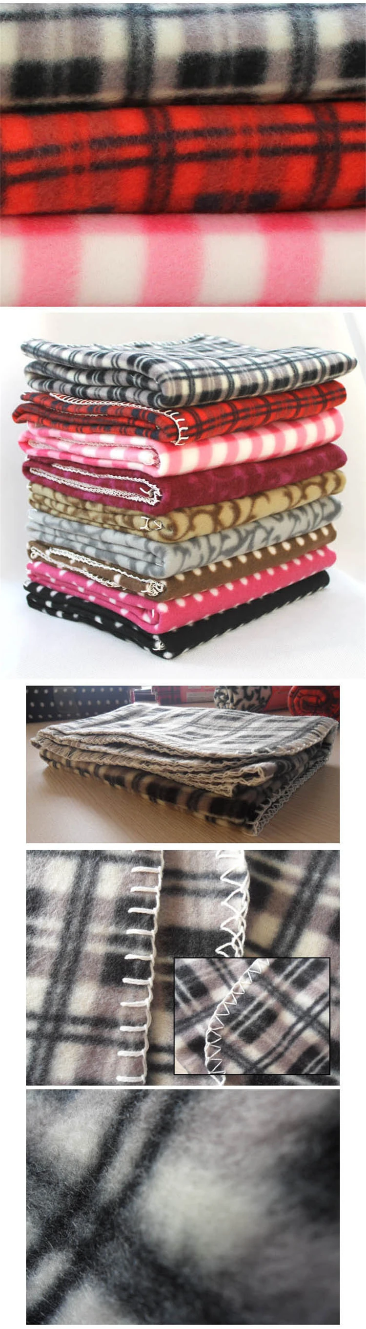 Soft Plaid Patterned Polar Fleece Woollen Tartan Plaid Blanket