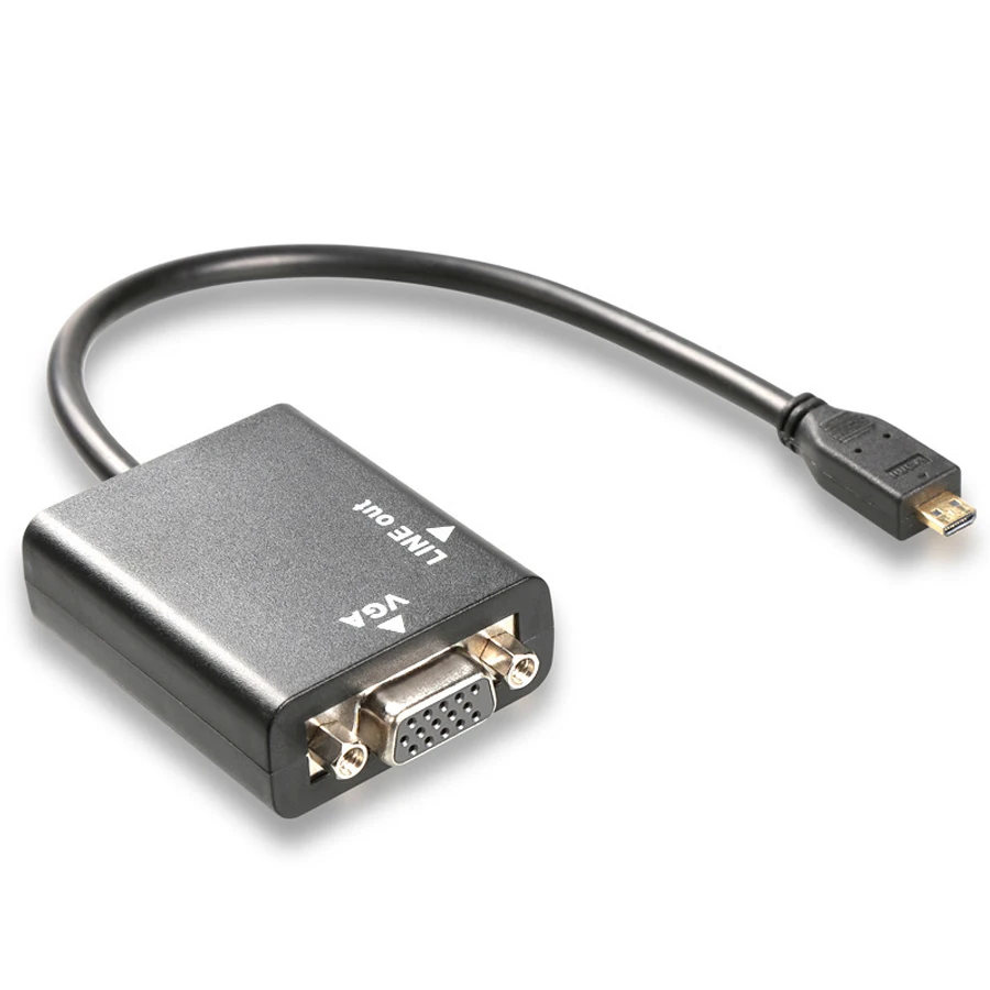 

HV303 FOR Micro hdmi to vga with audio Convex head ; switcher for HDMI to VGA PC, Black / white