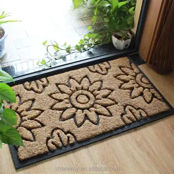 Embossed Sunflower Coconut Fiber Door Mat Buy Coconuts