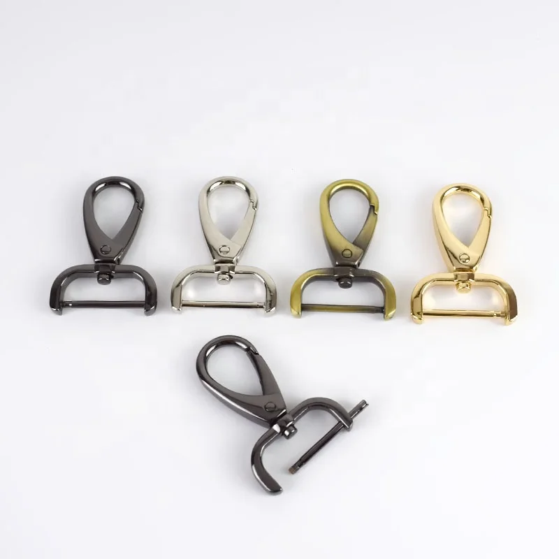 

Meetee KY371 16-38mm Alloy Dog Hook Clasps Hardware Lobster Buckle with Movable Screw Shoulder Strap Swivel Snap Hook Buckle, Silver gold gunblack bronze