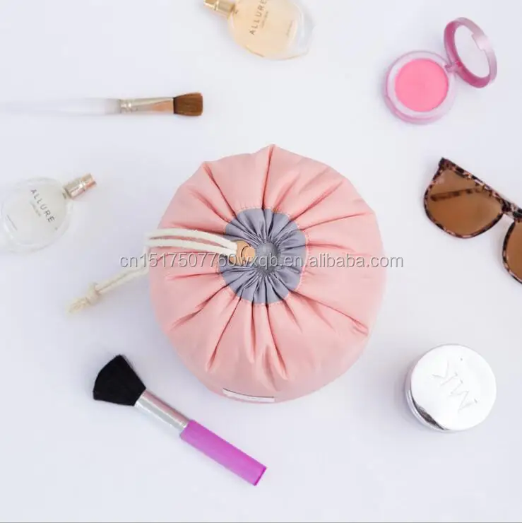 

Personalized Fold Up Cotton Canvas Drawstring travel cosmetic bags For Women, Customized colors