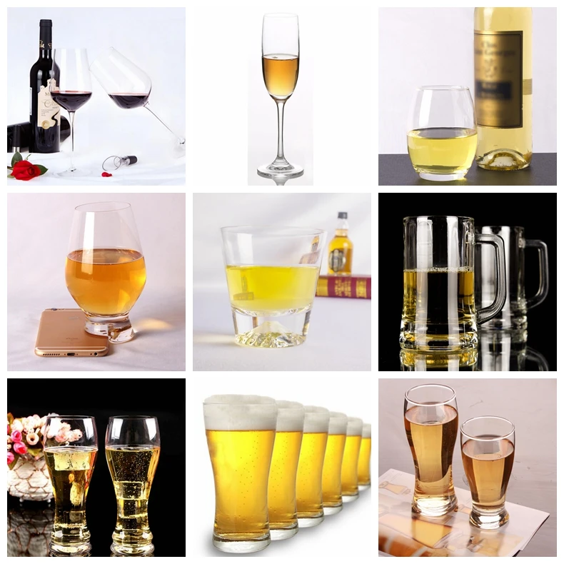 Wedding tableware lead free crystal custom goblet handmade gold rim red wine glass